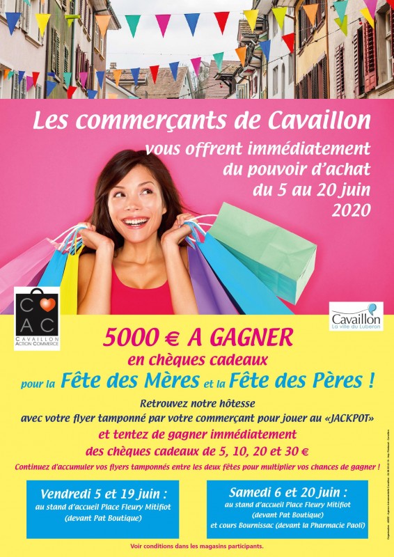 OPÉRATION 5000€ DE CHÈQUES CADEAUX, UNE ORGANISATION ABEE POUR LES COMMERCES DE CAVAILLON